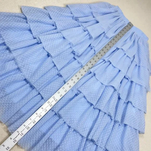 NWT HILL HOUSE HOME Small Pandora Tulle Midi Skirt Baby Blue Elastic Waist $250